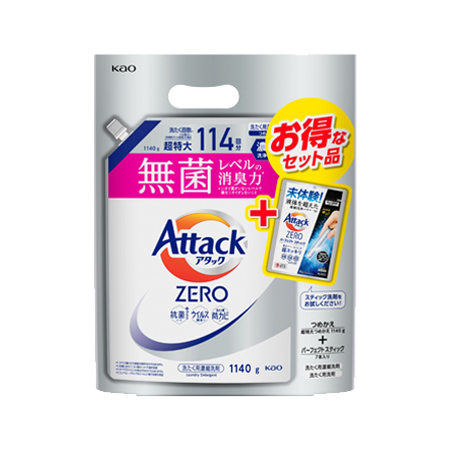 アタックＺＥＲＯ つめかえ 超特大＋パーフェクトスティック 1140g+7本