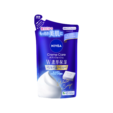 ニベア クリームケアボディウォッシュ W濃厚保湿 ホワイトソープの香り つめかえ 340ml
