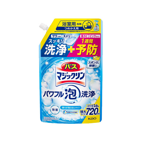 バスマジックリン パワフル泡洗浄 香りが残らないタイプ つめかえ 大 720ml