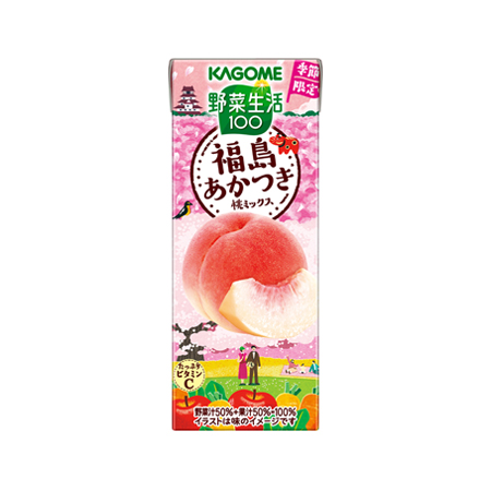 カゴメ 野菜生活100 福島あかつき桃ミックス　195ml