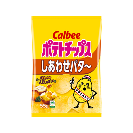 カルビー ポテトチップスしあわせバタ～  55g
