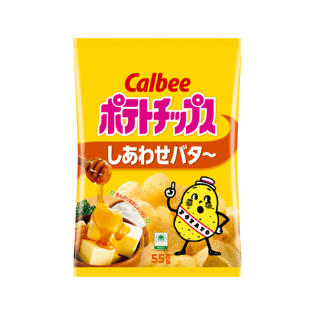カルビー ポテトチップスしあわせバタ～ 55g
