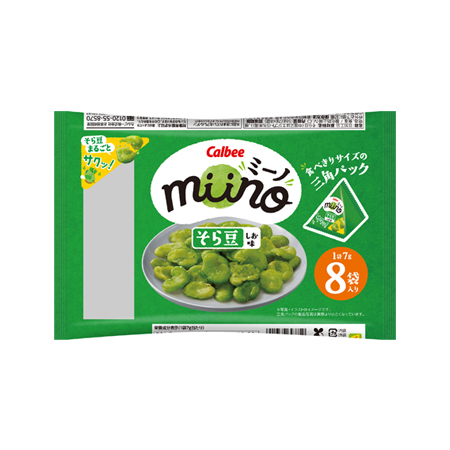 カルビー miino そら豆しお味三角パック  56g