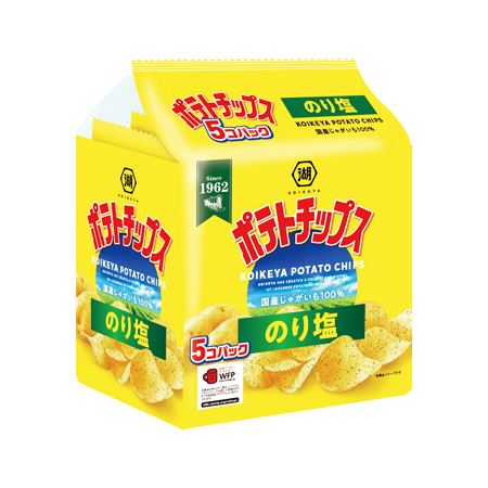 湖池屋 ポテトチップス のり塩 5個パック  125g