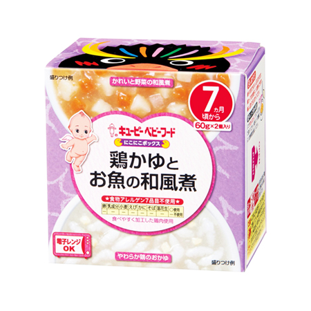 キユーピーベビーフード にこにこボックス 鶏かゆとお魚の和風煮  60g×2個入