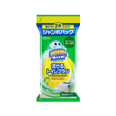 スクラビングバブル 流せるトイレブラシ シトラス 替えブラシ ジャンボパック 24個
