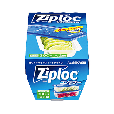 ジップロック コンテナー 長方形 300ml 2個入