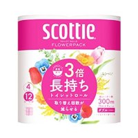 【香りつき】スコッティ フラワーパック 3倍長持ち ダブル 4ロール