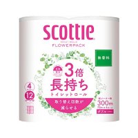 【無香料】スコッティ フラワーパック 3倍長持ち ダブル 4ロール