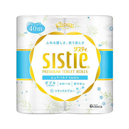 [う][C]【香りなし】クリネックス システィ リラックスブルー ダブル 4ロール