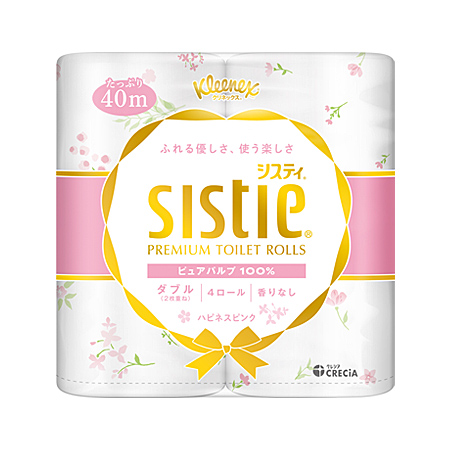 [う][C]【香りなし】クリネックス システィ ハピネスピンク ダブル 4ロール