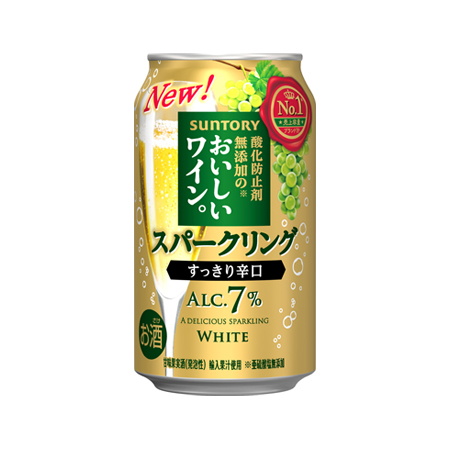 サントリー 酸化防止剤無添加のおいしいスパークリングワイン白泡  350ml