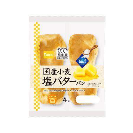 パスコ 国産小麦 塩バターパン　4個入