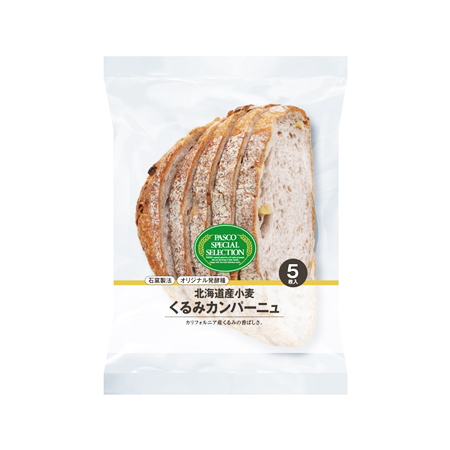 パスコ 北海道産小麦 くるみカンパーニュ  5枚入