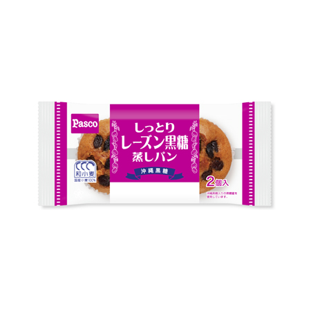 パスコ しっとりレーズン黒糖蒸しパン  2個入