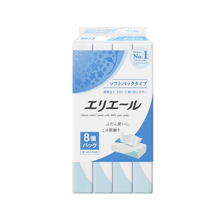 エリエール ティシュー ソフトパック 160組×8個