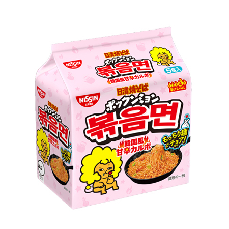 日清 ポックンミョン韓国風甘辛カルボ焼きそば  5食