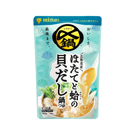 〈☆〉ミツカン 〆鍋 北海道産ほたてと蛤の貝だし鍋つゆ ストレート  750g