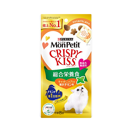 モンプチ クリスピーキッス 総合栄養食 キャットニップ入り 贅沢チキン味 24g