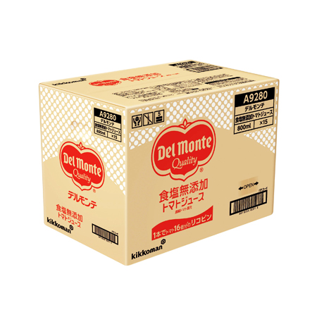 デルモンテ トマトジュース 食塩無添加  800ml ケース