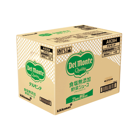 デルモンテ 野菜ジュース 食塩無添加   800ml ケース