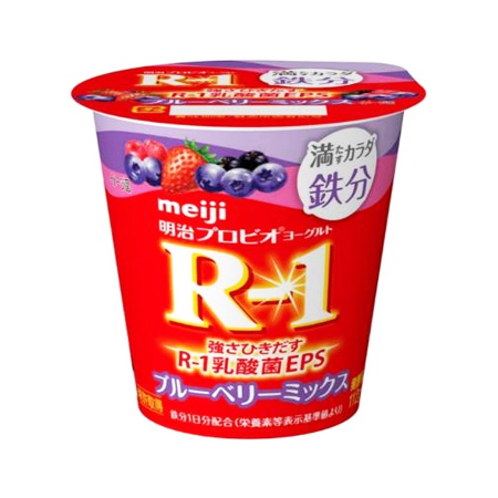明治 プロビオヨーグルトR-1満たすカラダ鉄分 ブルーベリーミックス  112g