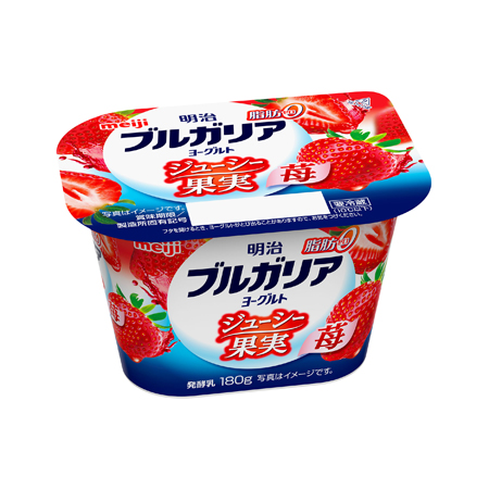 明治 ブルガリアヨーグルト脂肪0 ジューシー果実 苺  180g