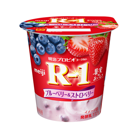 明治 プロビオヨーグルトR-1 ブルーベリー＆ストロベリー  112g