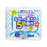 丸富製紙 ペンギン芯無超ロングパルプ シングル 4ロール