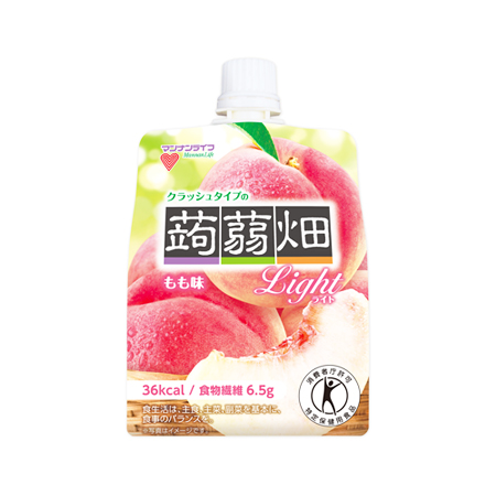 マンナンライフ 特定保健用食品クラッシュタイプの蒟蒻畑ライト もも味  150g
