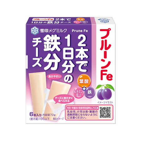 雪印メグミルク プルーンFe 2本で1日分の鉄分チーズ  72g