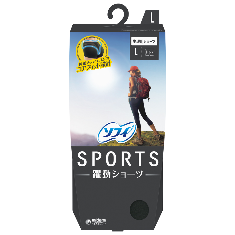ソフィ SPORTS 躍動ショーツ Lサイズ ブラック 1個
