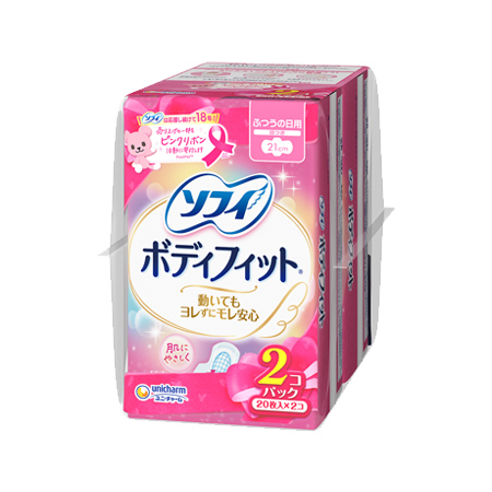 ソフィ ボディフィット ふつうの日用 羽つき 21cm 40枚