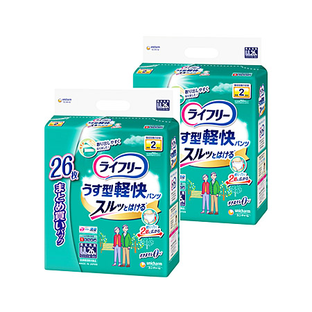 ◎【2個セット】ライフリーうす型軽快パンツLLジャンボパック