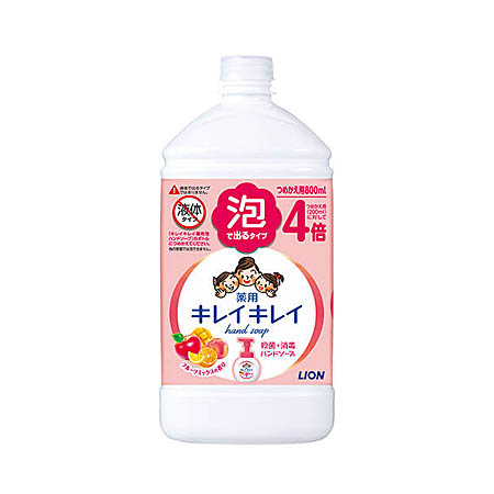 [お]ライオン キレイキレイ薬用泡ハンドソープ フルーツミックスの香り つめかえ特大 800ml