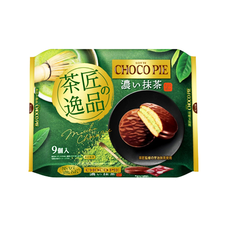ロッテ チョコパイパーティーパック 茶匠の逸品 濃い抹茶  9個入