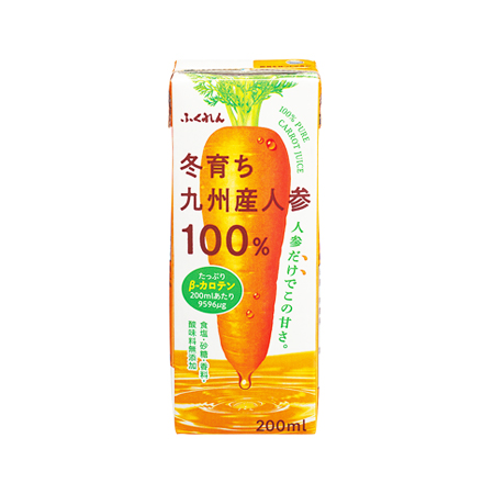 ふくれん 冬育ち九州産人参100％ジュース    200ml