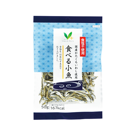 Vマーク 食塩不使用 国産かたくちいわし使用 食べる小魚   50g