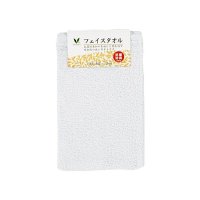Vマーク フェイスタオル ホワイト 2枚組