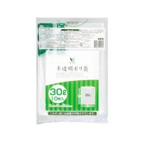 Vマーク 半透明ポリ袋(容量表記入り) 30L 10枚