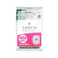 Vマーク 半透明ポリ袋(容量表記入り) 45L 30枚