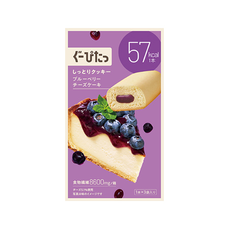 ぐーぴたっ しっとりクッキー ブルーベリーチーズケーキ 1本×3袋