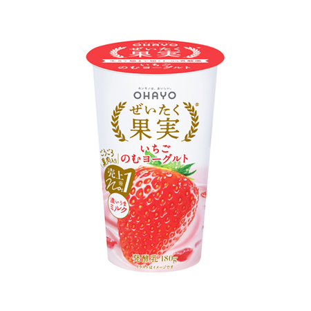 オハヨー ぜいたく果実いちごのむヨーグルト  180g