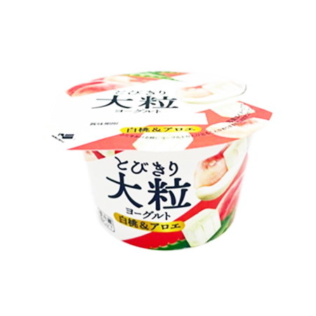 北海道乳業 とびきり大粒ヨーグルト白桃＆アロエ　120g