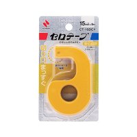 セロテープ 小巻 カッターつき まっすぐ切れるタイプ イエロー 15mm×9m