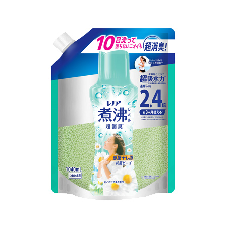 レノア 煮沸レベル消臭抗菌ビーズ 部屋干し 花とおひさまの香り つめかえ特大 1040ml