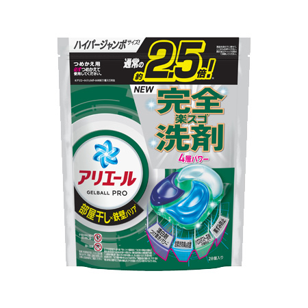 アリエール ジェルボール プロ 部屋干し つめかえ ハイパージャンボ 28個